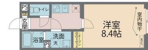 カインドネス新秋津(1K/1階)の間取り写真