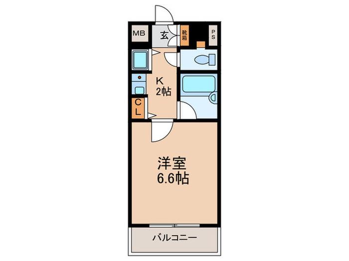 CITYLIFEクラウンハイム長堀通(1K/7階)の間取り写真