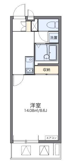 レオネクスト苅藻(1K/2階)の間取り写真