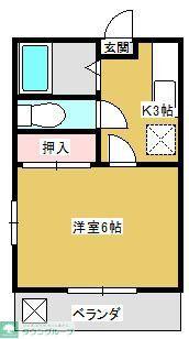 SKハイム(1K/2階)の間取り写真