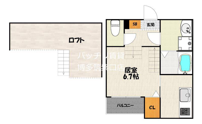 MAISON DE AMBER 井尻(1K/1階)の間取り写真