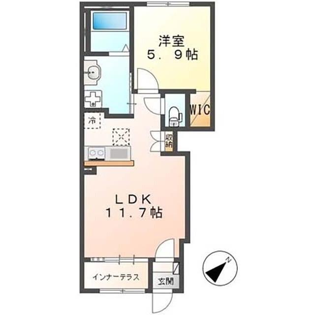AVENIR(1LDK/1階)の間取り写真