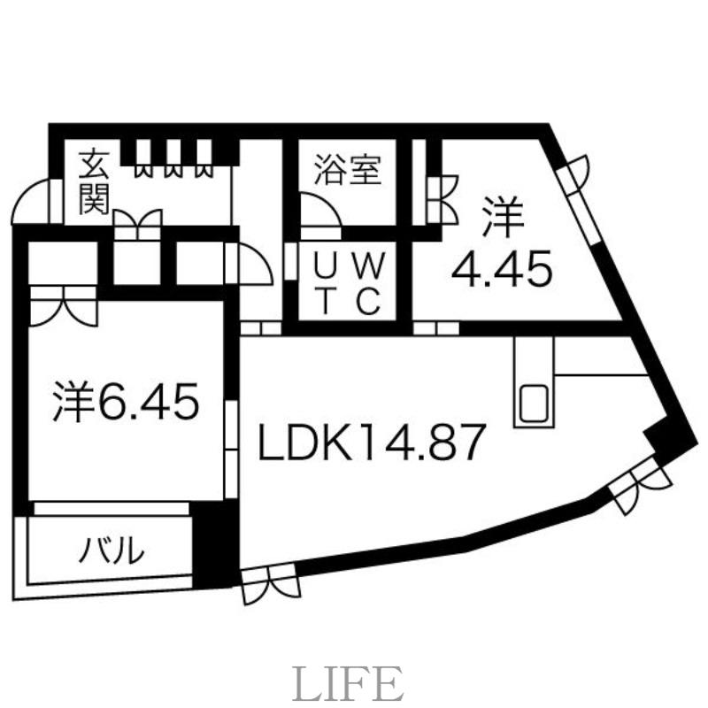 INFINITY22(2LDK/7階)の間取り写真