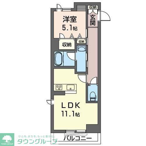 フォンタ―ナ 鈴谷(1LDK/2階)の間取り写真
