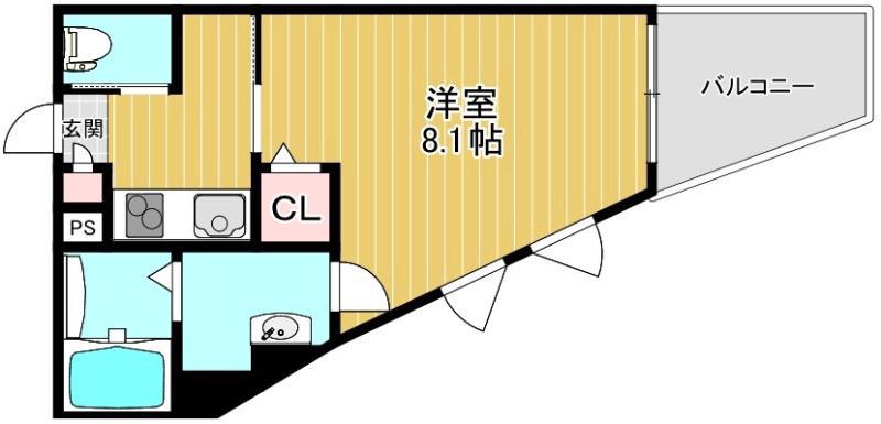 MIST湊(1K/3階)の間取り写真