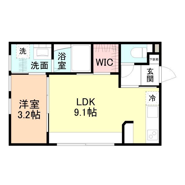 INTEGRAL MONT-RICHE(1LDK/2階)の間取り写真