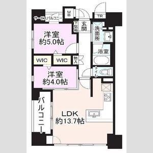 プレミスト堺筋本町ラディーナ(2LDK/6階)の間取り写真