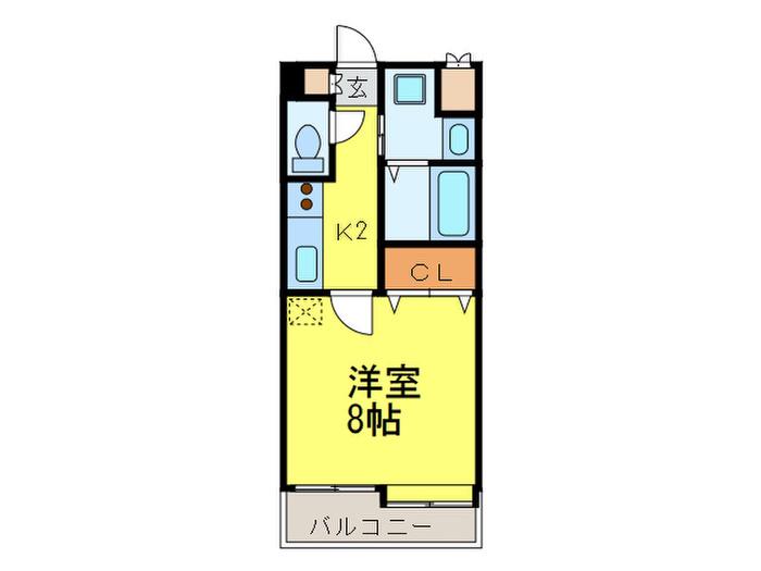 ザルヴェ大橋壱番館(1K/8階)の間取り写真