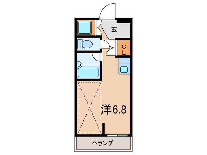 ヨーロピアンコンフォート(ワンルーム/2階)の間取り写真