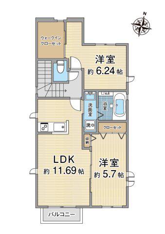 ブランコート(2LDK/2階)の間取り写真