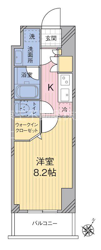 MODIER HATAGAYA(1K/7階)の間取り写真