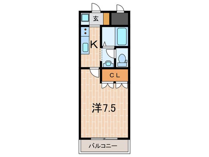リベレ大久保II(1K/2階)の間取り写真