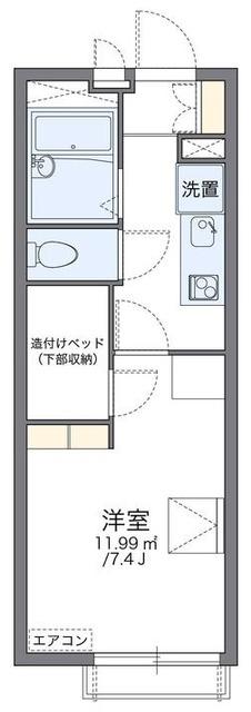 レオパレス与野アムール(1K/3階)の間取り写真