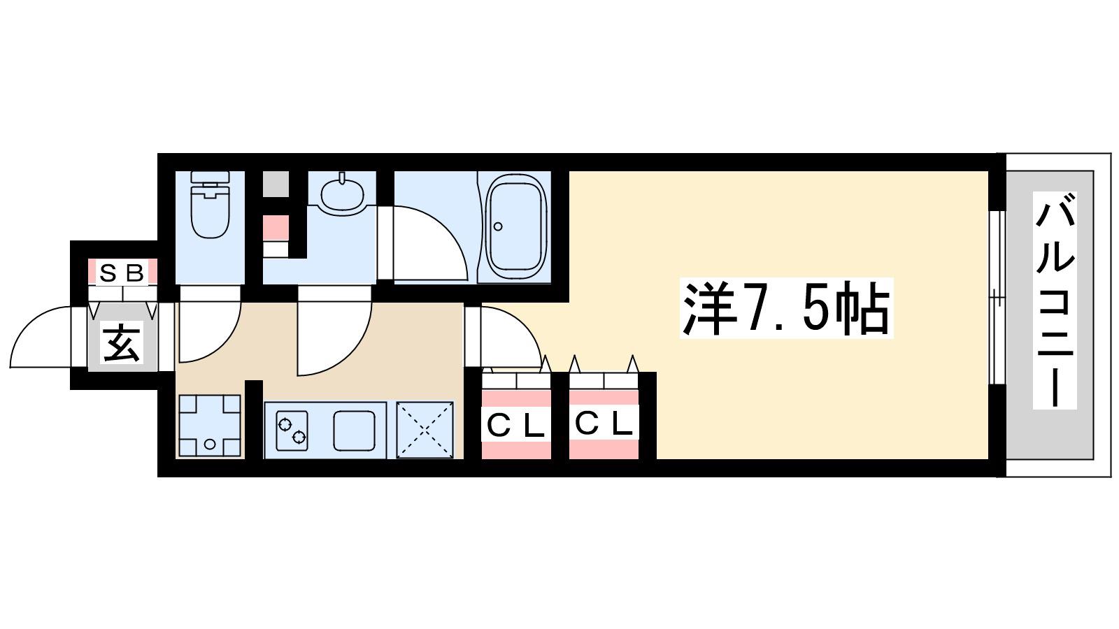 コンフォリア・リヴ新大阪Q(1K/8階)の間取り写真