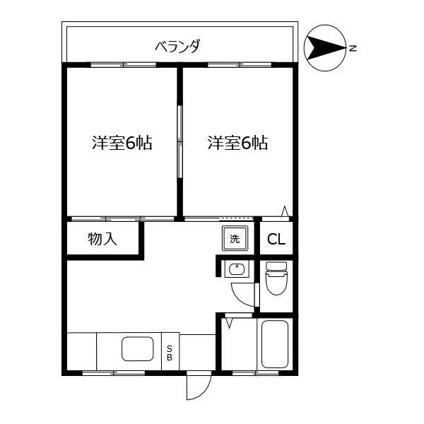 セグラ山城(2DK/3階)の間取り写真