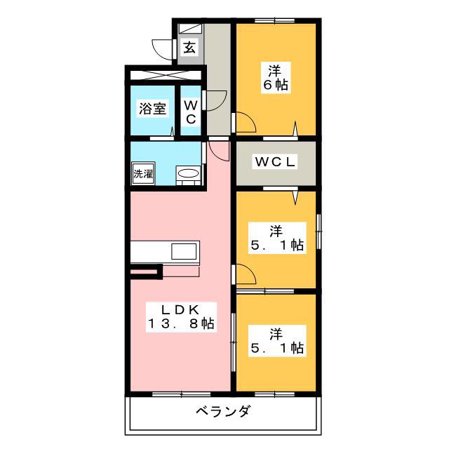 イースト VOGUE(3LDK/3階)の間取り写真
