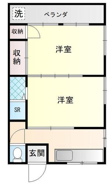 サチ荘(2K/2階)の間取り写真