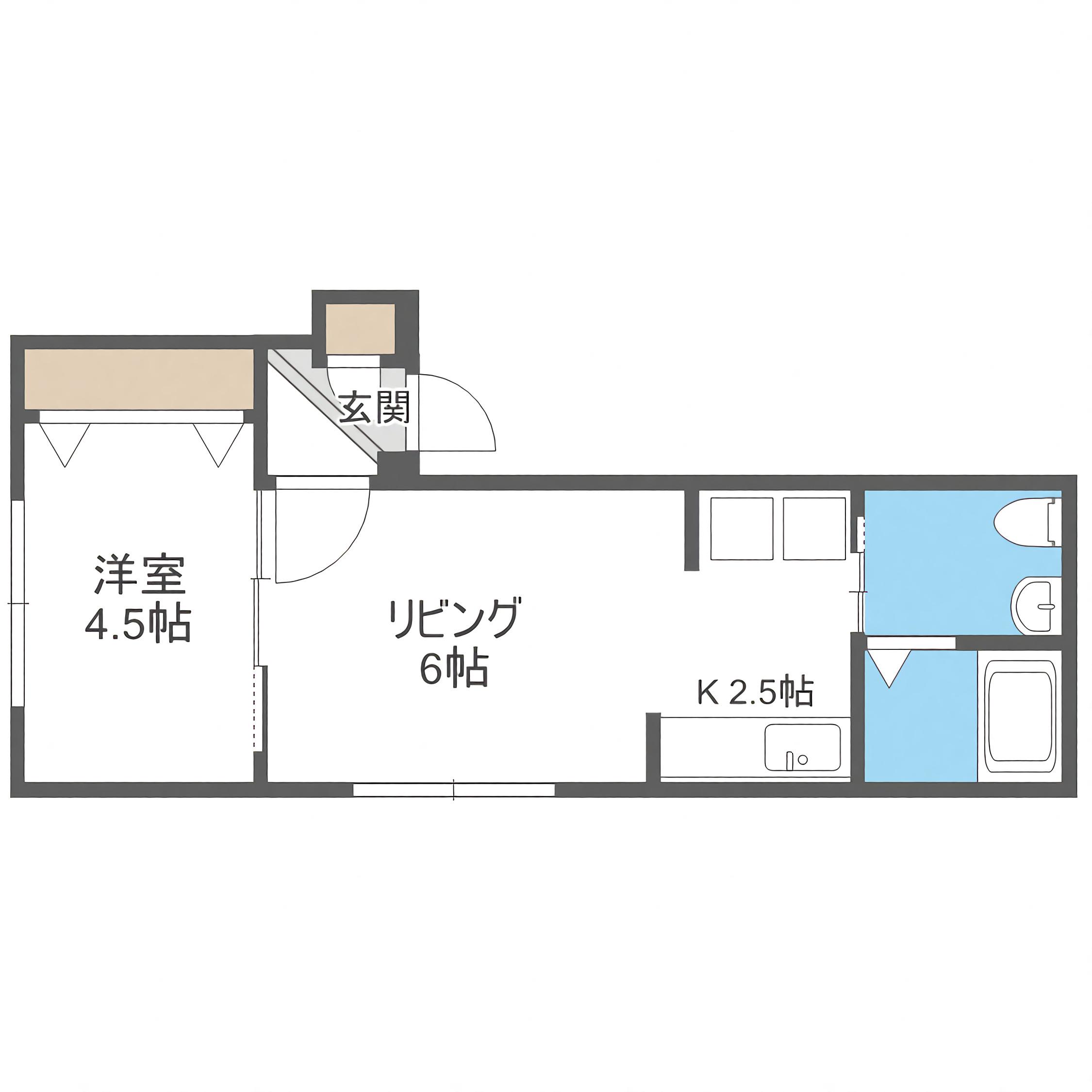 ES東札幌(1DK/4階)の間取り写真