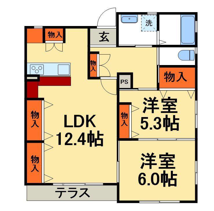 メゾンSHIZU(2LDK/1階)の間取り写真