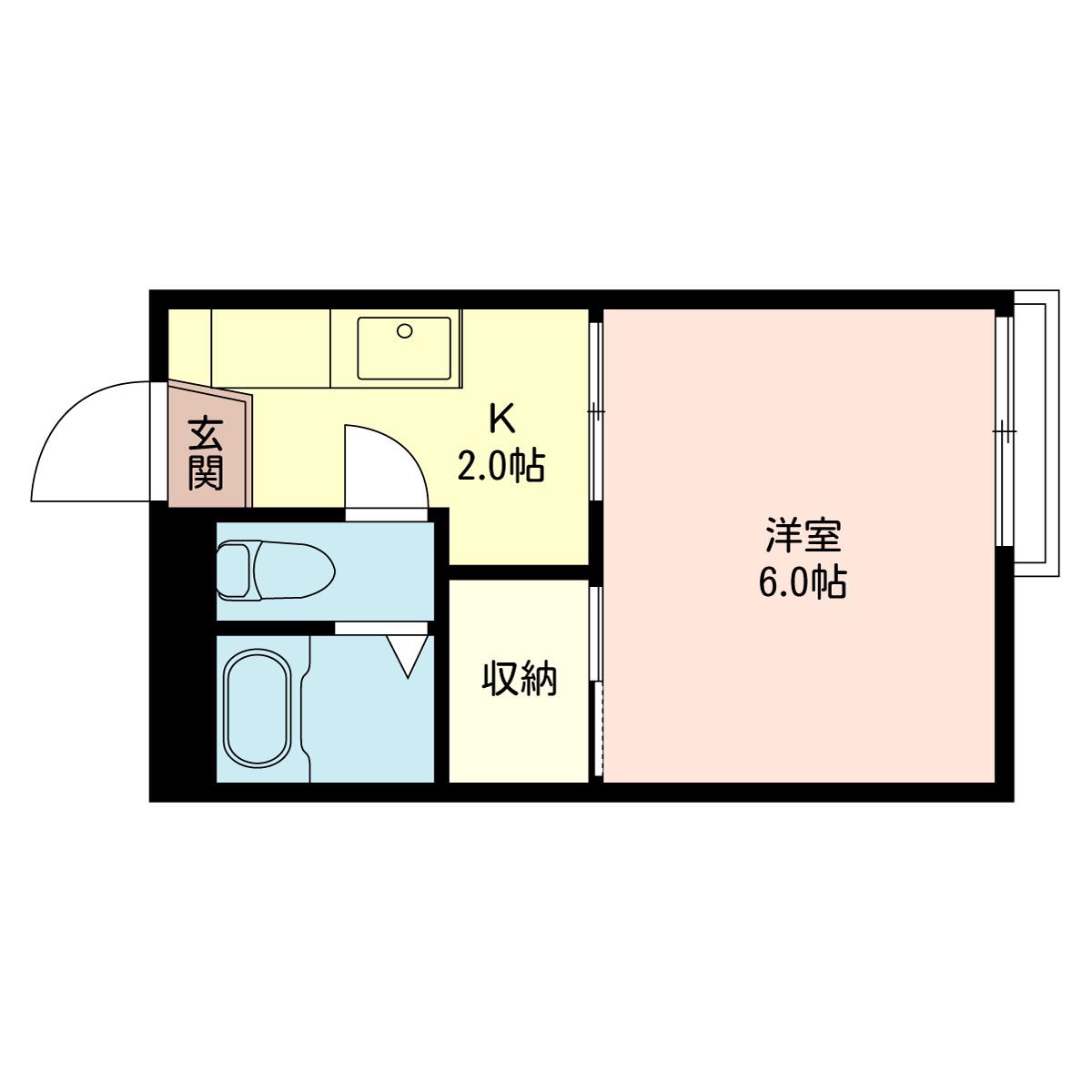 GARDENIA HOUSEΒ(1K/2階)の間取り写真
