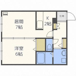 KS KOWA N20(1LDK/2階)の間取り写真