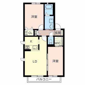 カーサベルデ1(2LDK/2階)の間取り写真