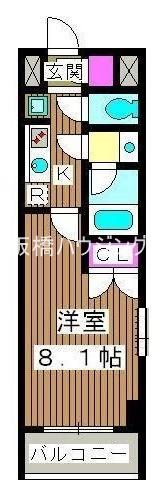 アーベイン常盤台(1K/7階)の間取り写真
