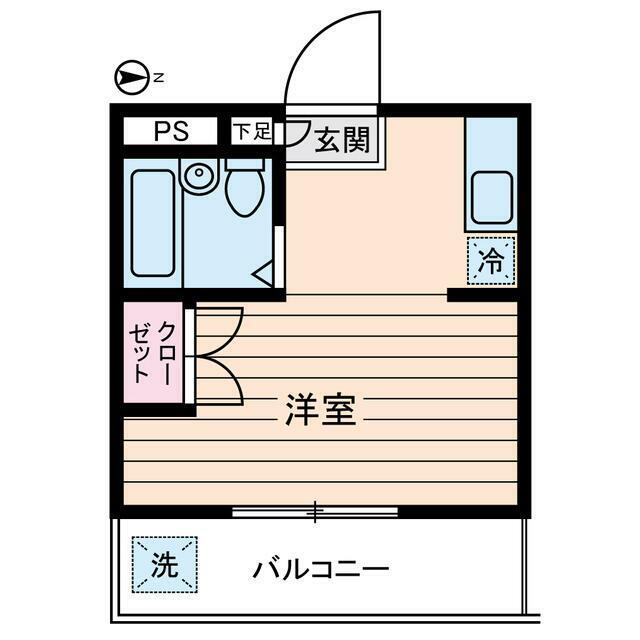 シャインハイム草加新田I(ワンルーム/3階)の間取り写真