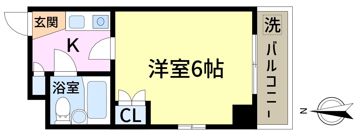 NIKOハイム新小岩III(1K/5階)の間取り写真