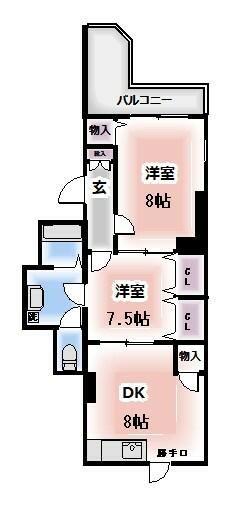 石井ダイアパレス中落合(2DK/1階)の間取り写真