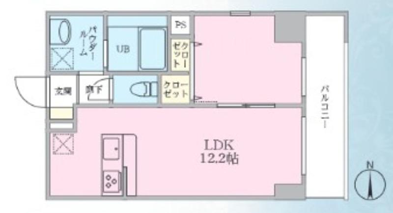 PLUMERIA(1LDK/4階)の間取り写真