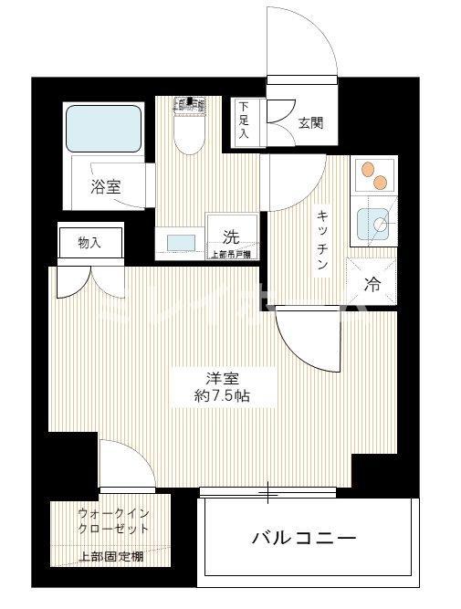 アルコバレーノ多摩川AZ(1K/1階)の間取り写真