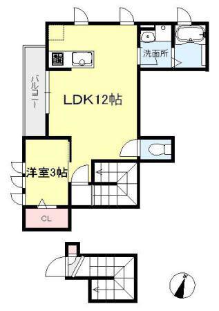 ルーチェ(1LDK/2階)の間取り写真