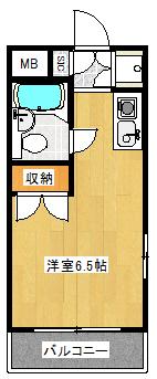 メゾンドあおい(ワンルーム/3階)の間取り写真