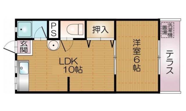 アオイハイツ(1LDK/1階)の間取り写真