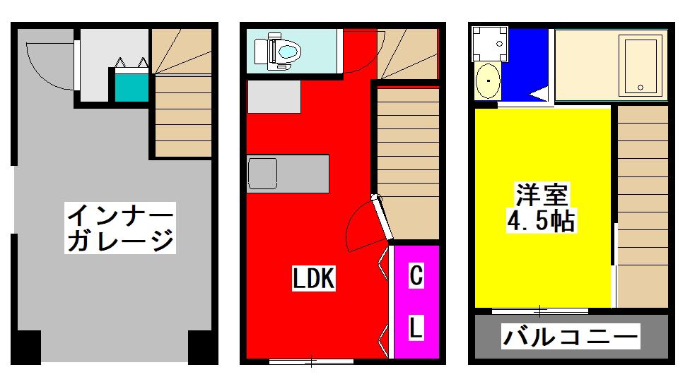 アンジュール琴平(1LDK/2階)の間取り写真