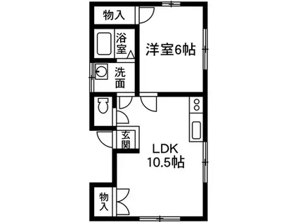 YFハウス(1LDK/2階)の間取り写真
