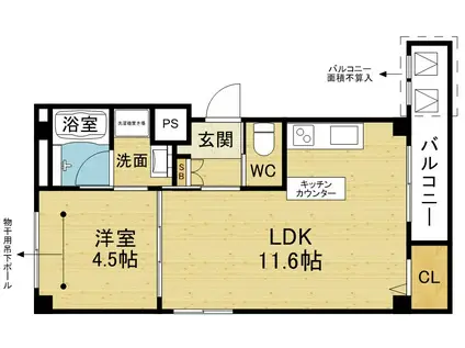 ライフステージ茨木ウエスト(1LDK/2階)の間取り写真