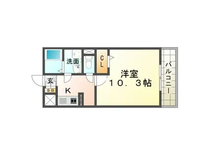 エクセルコート(1K/1階)の間取り写真