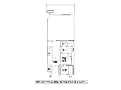 潮風ヒルズ(1K/3階)の間取り写真