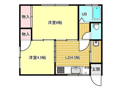 桂荘(2K/2階)の間取り写真