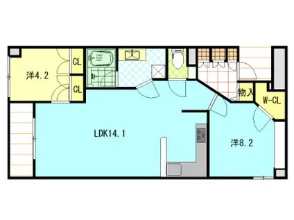 Dクラディア勾当台公園(2LDK/4階)の間取り写真