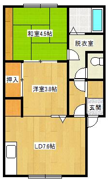 コーポみまつ(2DK/2階)の間取り写真