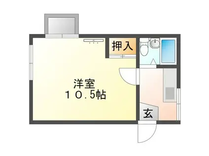 マンション新生(1K/3階)の間取り写真