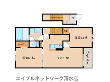 大東ヒルズIII(2LDK/2階)の間取り写真