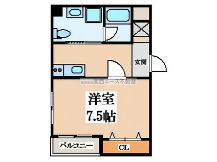 第10美和マンション(1K/2階)の間取り写真