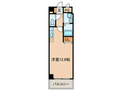 GAUDIシンエイ(ワンルーム/8階)の間取り写真