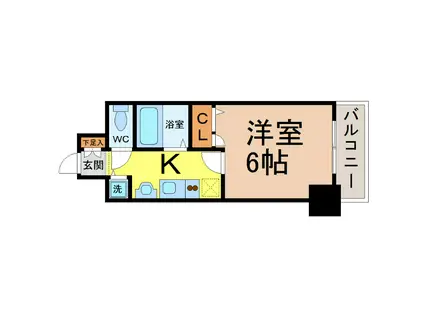 プレサンス名古屋STATIONビーフレックス(1K/4階)の間取り写真
