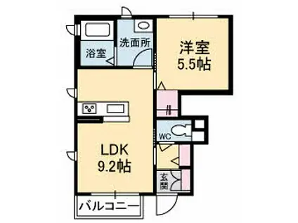 シルフィード山波A棟(1LDK/1階)の間取り写真