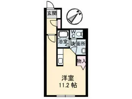 シャーメゾン 乃木駅(ワンルーム/1階)の間取り写真